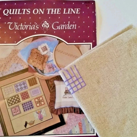 Quilts On The Line Cross Stitch Pattern Book Aida - Picture 1 of 1